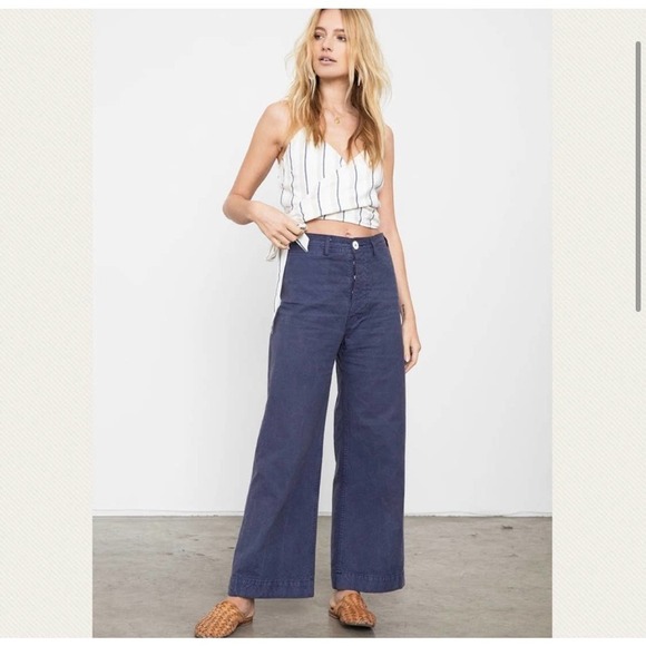 NWT RAILS Womens Stripe Smocked Wrap Crop Top Juliana Coco Linen Cream Gray XS - Picture 2 of 16